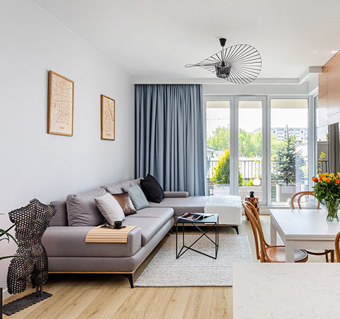 Projektowanie wnętrz mieszkań w Warszawie – nowoczesna aranżacja salonu